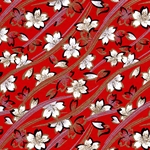 Chiyogami Yuzen Origami Paper - CRIMSON COURAGE - 4 Sheet Pack - 6 x 6 Inch