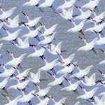Chiyogami Yuzen Origami Paper - RED CAP CRANE - 4 Sheet Pack - 6 x 6 Inch