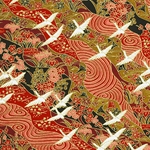 Japanese Chiyogami Yuzen Paper - FLAMING CRANE