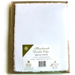 Handmade Deckle Edge Indian Cotton Paper Pack - WHITE
