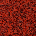 Japanese Lacquered Yuzen Paper - KONAMI RED