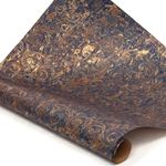 Italian Marbled Paper - CURLED STONE - Blue/Brown/Gold