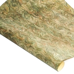 Italian Marble Paper - Spiral - OLIVE GREEN