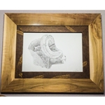 Ram Drawing with Sunwashed Lokta Matting