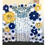 Photo Backdrop with Crepe Flowers