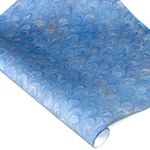 Italian Marbled Paper - PEACOCK - Bright Blues