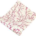 Silkscreened Nepalese Lokta Paper - Peach Blossom - PINK ON CREAM