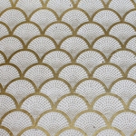 Lokta Paper Origami Pack - Silkscreened Nepalese Lokta Paper - Scallops - GOLD ON CREAM