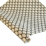 Silkscreened Nepalese Lokta Paper - Scallops - BLACK ON CREAM