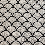 Lokta Paper Origami Pack - Silkscreened Nepalese Lokta Paper - Scallops - BLACK ON CREAM