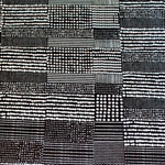 Lokta Paper Origami Pack - Silkscreened Nepalese Lokta Paper - Quilted Dots - SILVER ON BLACK