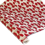 Silkscreened Nepalese Lokta Paper - Mushrooms - RED AND GOLD ON CREAM