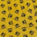 Lokta Paper Origami Pack - Silkscreened Nepalese Lokta Paper - Bees - BLACK ON YELLOW