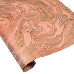 Marbled Lokta Paper - GOLD/SILVER/COPPER ON PAPAYA