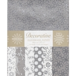 Handmade Indian Cotton Paper Pack - SCREENPRINTED - SILVER
