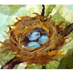 BIRDS NEST PAPER PAINTING