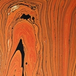 Jute Fiber Origami Paper - DARK ORANGE MARBLE
