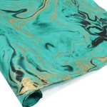 Marbled Lokta Paper - GOLD/BLACK ON SEA GREEN