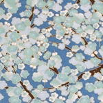 Japanese Chiyogami Yuzen Paper - BRIGHT BLUE GARDEN