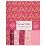 Handmade Indian Cotton Paper Pack - SCREENPRINTED - ROSE AND PINK