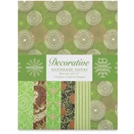Handmade Indian Cotton Paper Pack - SCREENPRINTED -  MOSS GREEN