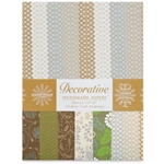 Handmade Indian Cotton Paper Pack - SCREENPRINTED - BEIGE AND COCOA