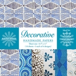 Handmade Indian Cotton Paper Pack - SCREENPRINTED - BLUE