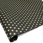 Silkscreened Nepalese Lokta Paper - Polka Dots - GOLD ON BLACK