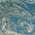Lokta Paper Origami Pack - Marbled - SILVER/GOLD ON DARK TEAL