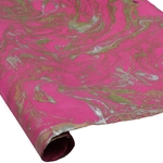 Marbled Lokta Paper - SILVER/GOLD ON PINK