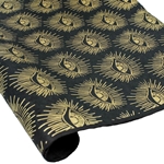 Silkscreened Nepalese Lokta Paper - Eyes - GOLD/SILVER ON BLACK