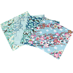 Assorted 6" Chiyogami Origami 16 Sheet Pack - BLUE BLOSSOMS