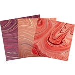 Assorted 6" Marbled Jute Origami 36 Sheet Pack - RED