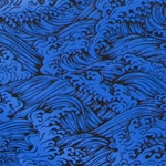Japanese Lacquered Yuzen Paper - KONAMI BLUE
