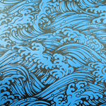 Lacquered Yuzen Origami Paper - KONAMI BLUE