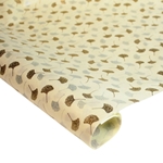 Screenprinted Mulberry Paper - Ginkgo Leaves - GOLD AND SILVER ON CREAM