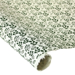 Silkscreened Nepalese Lokta Paper - Vines - OLIVE ON CREAM