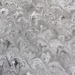 Hand Marbled Origami Paper - GRAYSCALE PEACOCK