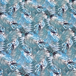 Chiyogami Yuzen Origami Paper - BLUE PLUMES - 4 Sheet Pack - 6 x 6 Inch