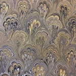 Hand Marbled Origami Paper - BROWN PEACOCK