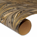 Hand Marbled Paper - BROWN ZEBRA