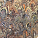 Hand Marbled Origami Paper - HARVEST PEACOCK