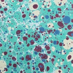 Hand Marbled Origami Paper - RED GREEN BLUE STONE