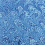 Hand Marbled Origami Paper - DEEP OCEAN PEACOCK