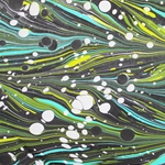 Hand Marbled Origami Paper - MOSSY ZEBRA