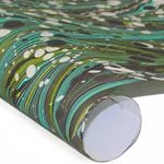 Hand Marbled Paper - MOSSY ZEBRA