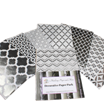 Metallic Unryu Mulberry Paper Pack in White and Silver