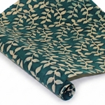 Nepalese Batik Lokta Paper - Leaves - BLUE