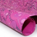Hand Marbled Paper - MAGENTA VEIN