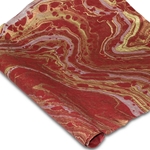 Marbled Momi Paper - GOLD SILVER ON RED